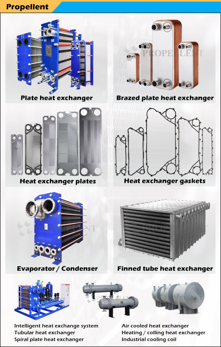 Propellent Steam to Liquid /Liquid to Liquid Industrial Plate Heat Exchanger