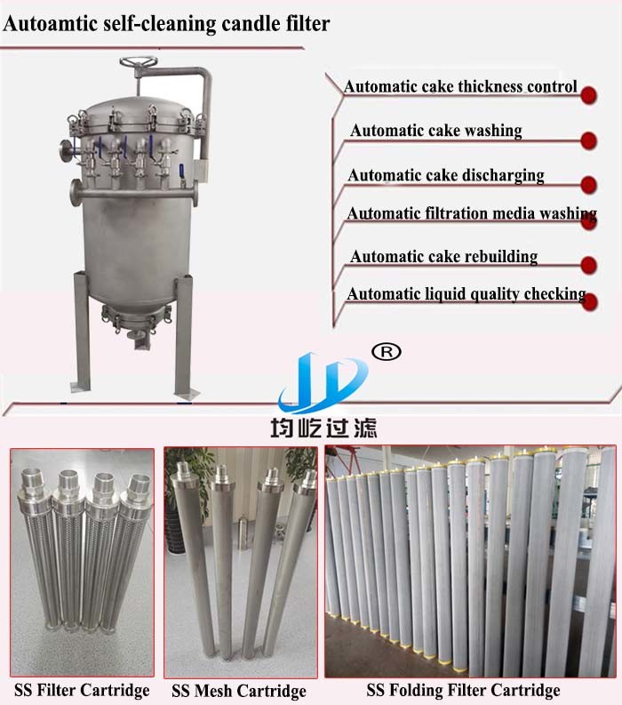 Automatic Self-Washing Stainless Steel Candle Filter, Self-Cleaning Filter, Diatomite Earth Beer Filter