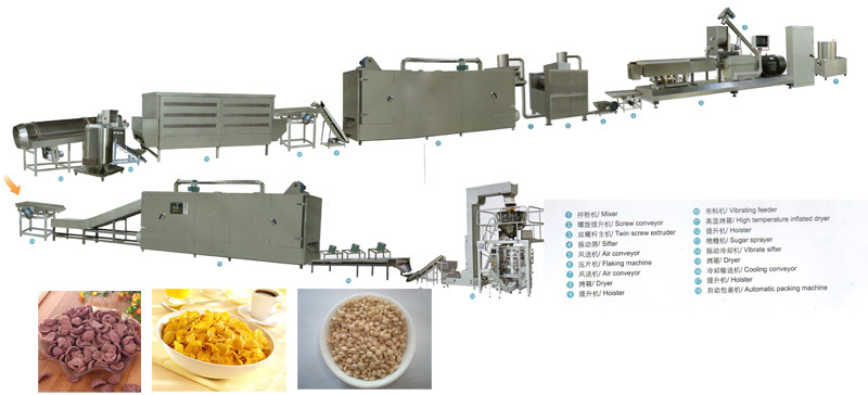Corn Flakes Breakfast Cereals Making Machine Production Line