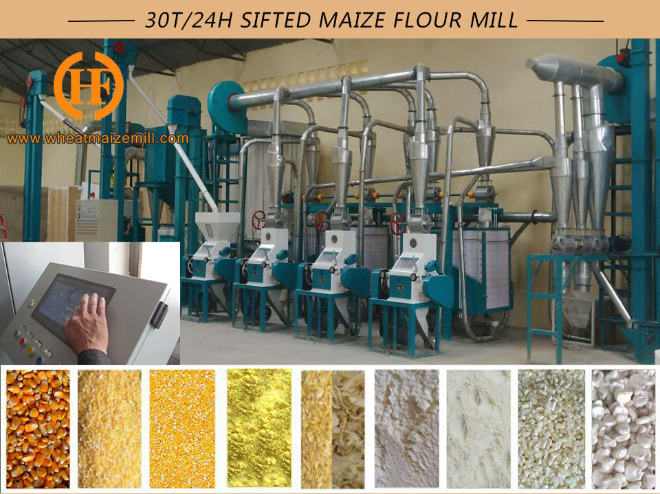 2 Ton/Hour Maize Flour Milling Machine, Corn Flour Production Line
