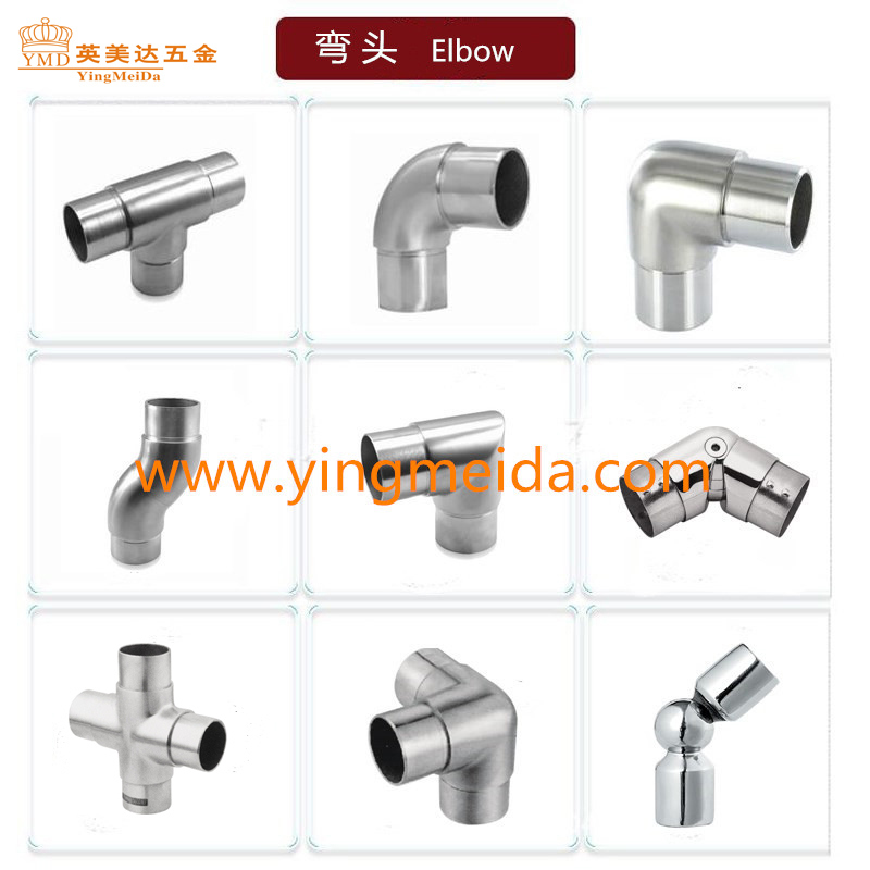 Stainless Staircase Stairs Baluster Handrail Support Ss Handrail Fittings Pipe Connector Fittings