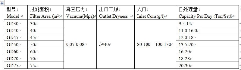 Gd Rotary Vacuum Filter for Gluten Dewatering in Starch Plants