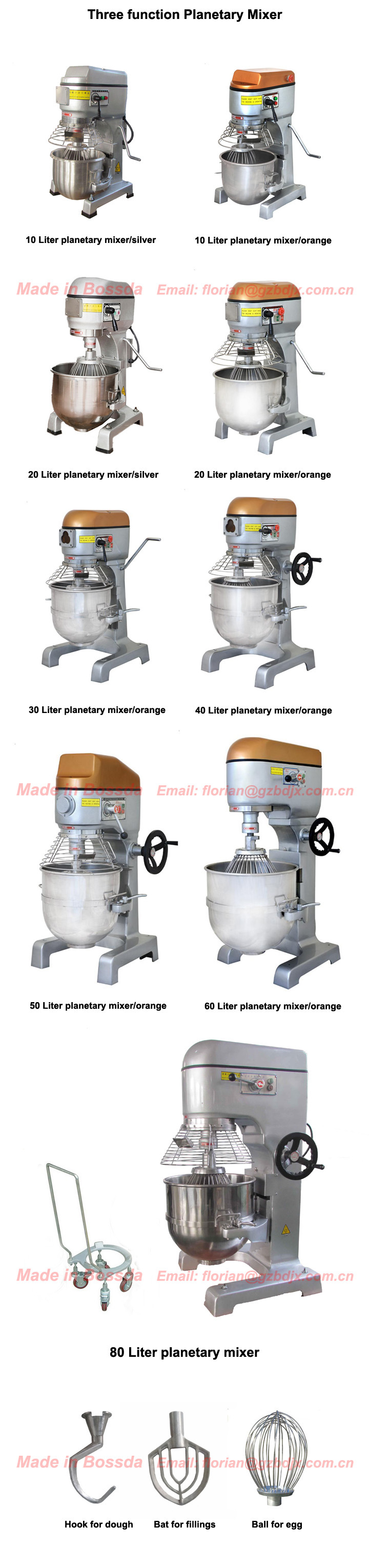 20 Liter Spiral Planetary Dough Mixer with Ce Approved (BD-20L)