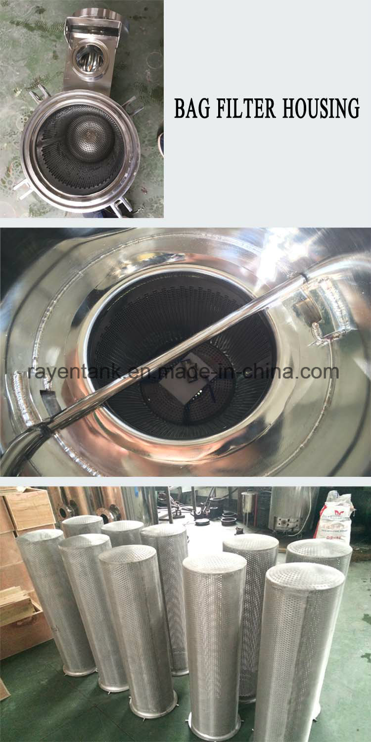 Stainless Steel Sanitary Beverage Oil Cartridge Titanium Activated Carbon Magnetic Diatomite Earth Plate Lenticular Basket Double Bag Filter Housing