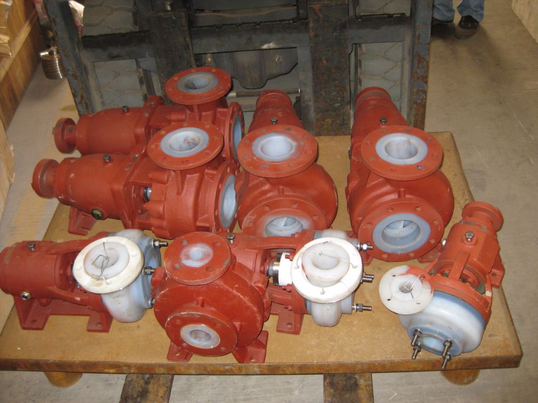 Fluorine Plastic (F46, PTFE, PFA lining) Lined Chemical Process Pump for Highly Corrosive Acid, Hci (IHF) , Centrifugal Pump, Transfer Pump, Industrial Pump