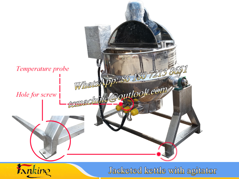 Oil Jackted Cooking Kette 300L with Scraper Agitator